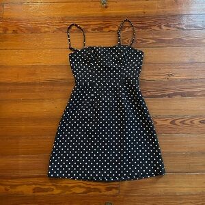 French Connection Black and White Polka Dot Mini Dress